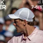 ヤニック・シナー、ジョアン・フォンセカを下し準々決勝進出